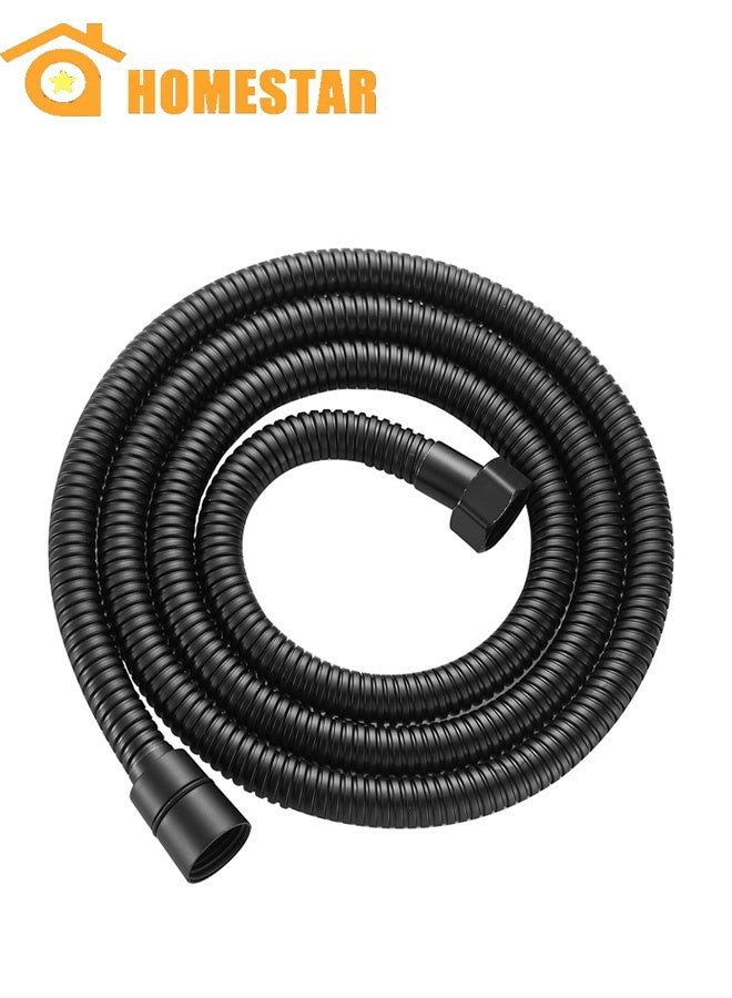 HOMESTAR Shower Hose Bidet Hose, 150 cm Stainless Steel Shower Head Hose, Bidet Hose, 360°Anti-twist Shower Pipe, Black - Image 1